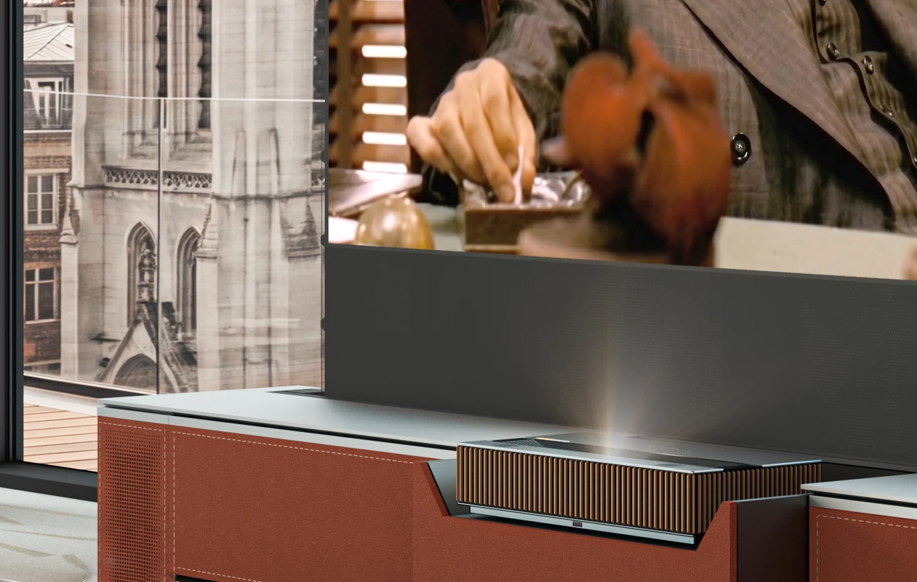 The LuxVision RGB UST projector boasts 6000 lumens, optical lens shift, 4K at 120 Hz and much more