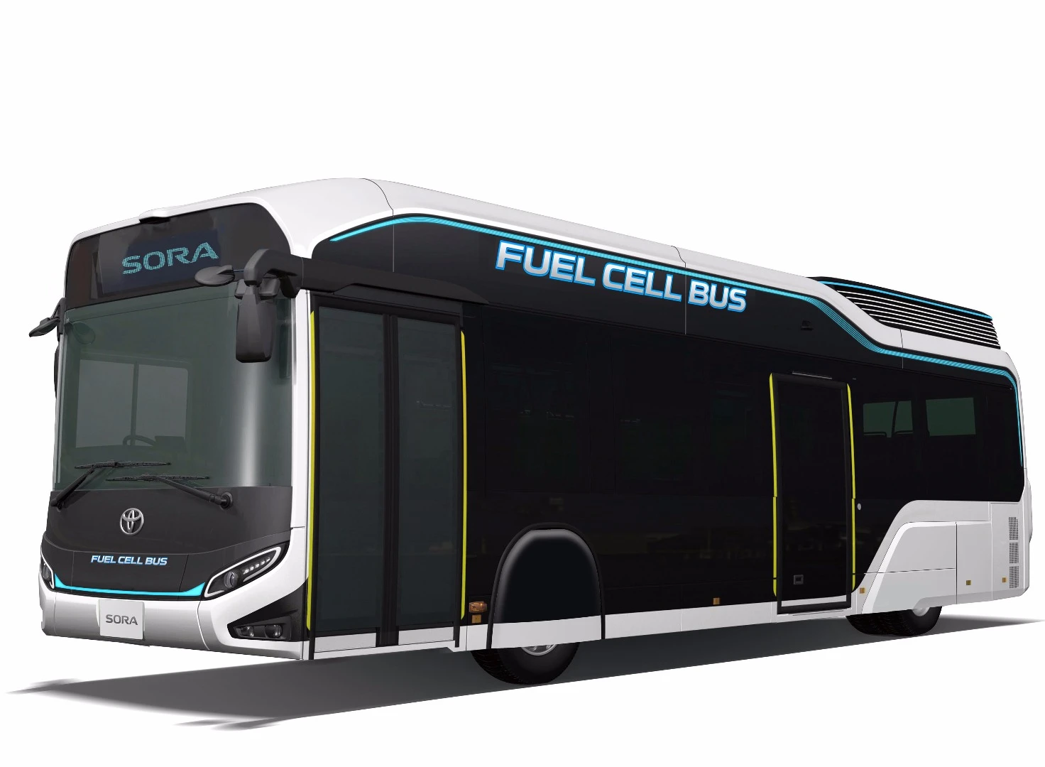 In addition to its powertrain for people-moving, the Sora fuel cell bus is also capable of outputting power during emergencies or disasters
