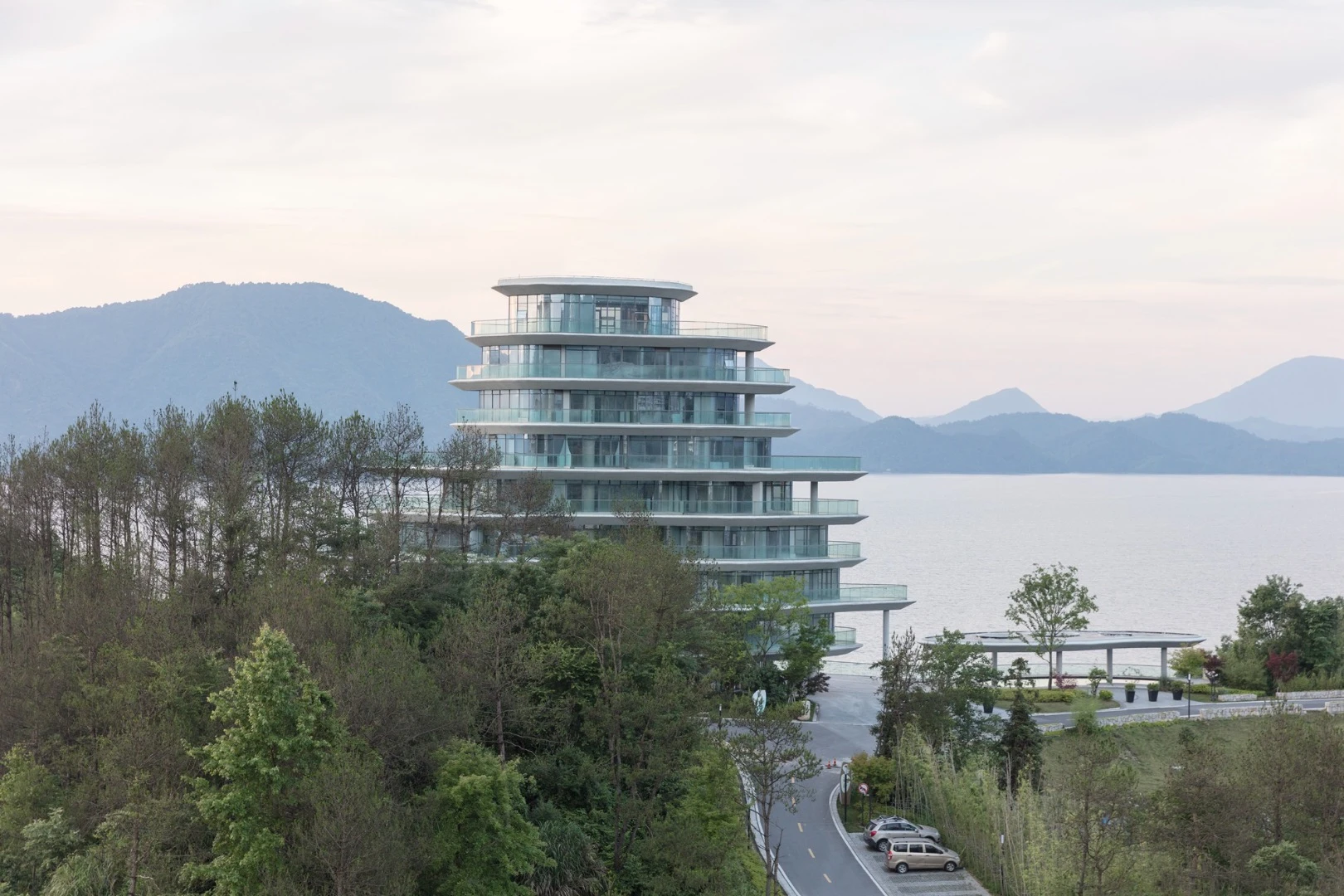 The Huangshan Mountain Village is designed to blend into the beautiful UNESCO Heritage Site landscape