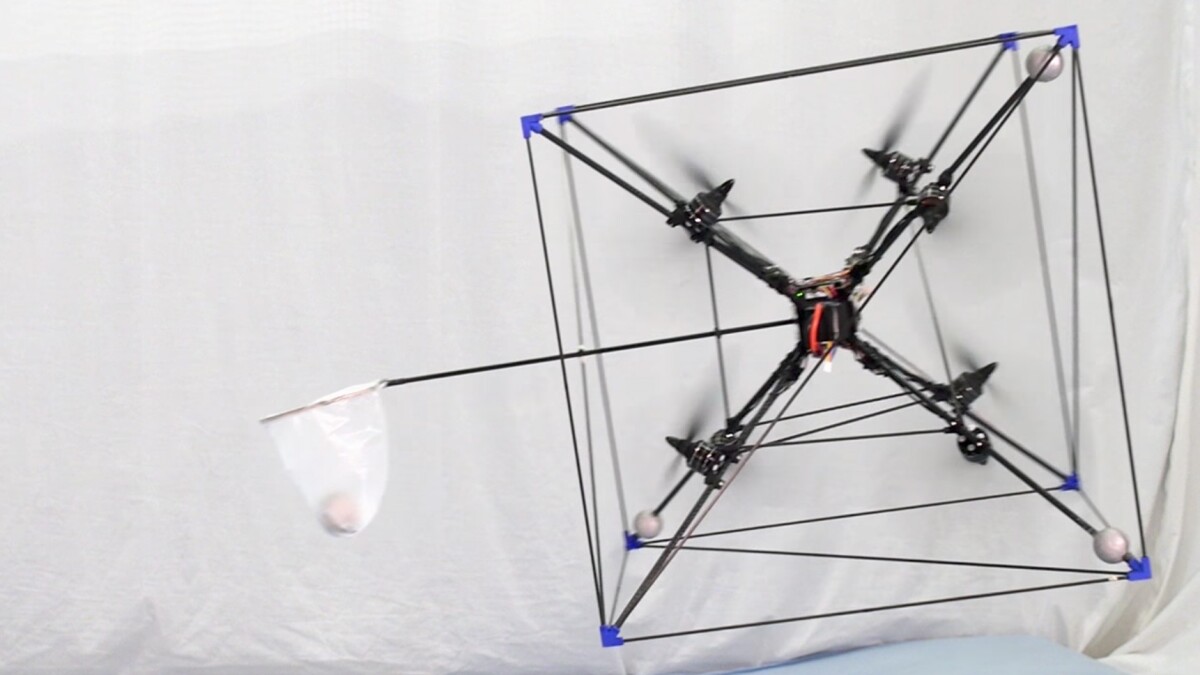 The Fetching Drone can catch a ball lobbed in its general direction