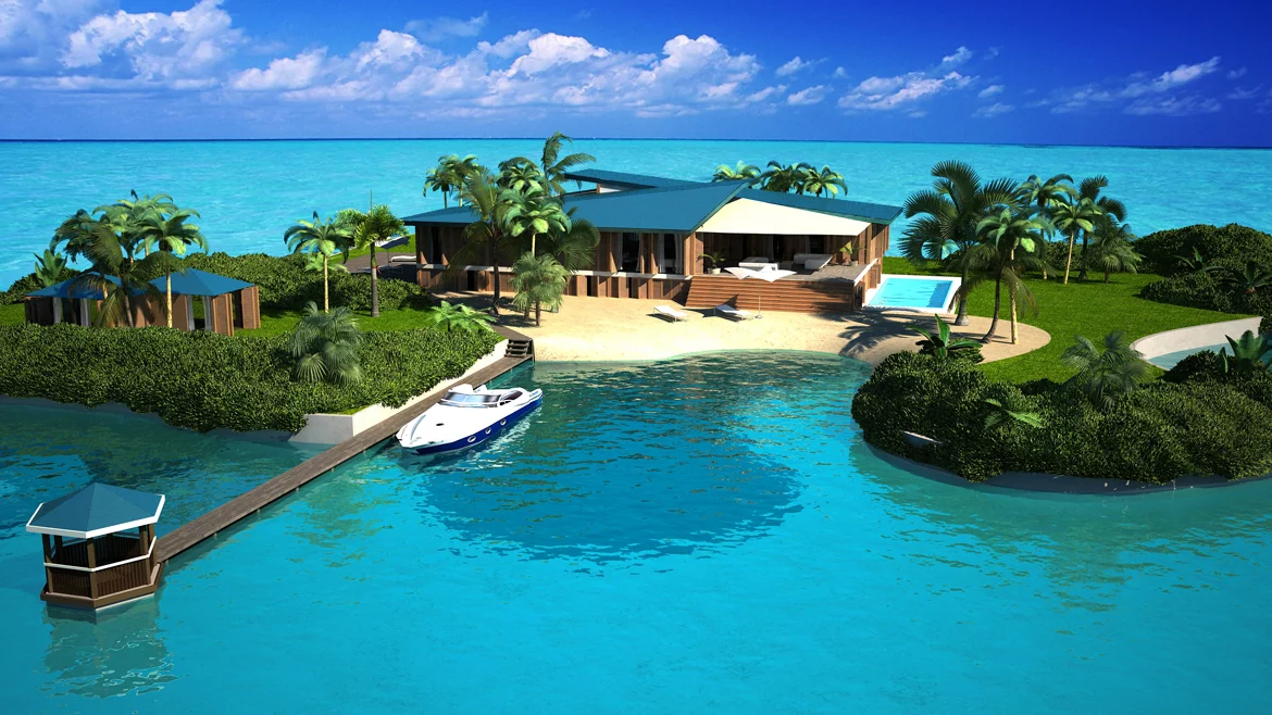 The floating private island concept is close to fruition with a pilot island in the Maldives soon to be completed