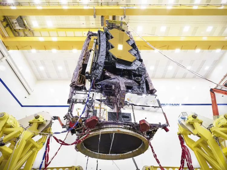 The James Webb Space Telescope being prepared for transportation to the testing facilities