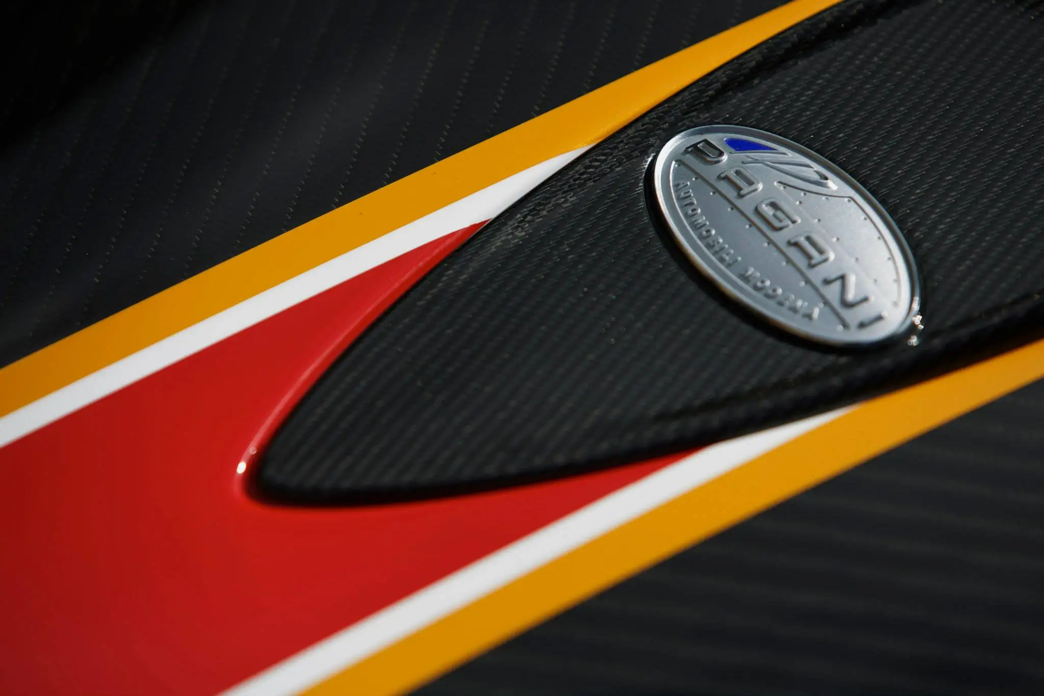 The Zonda Revolucion can be identified by its multi-color striping