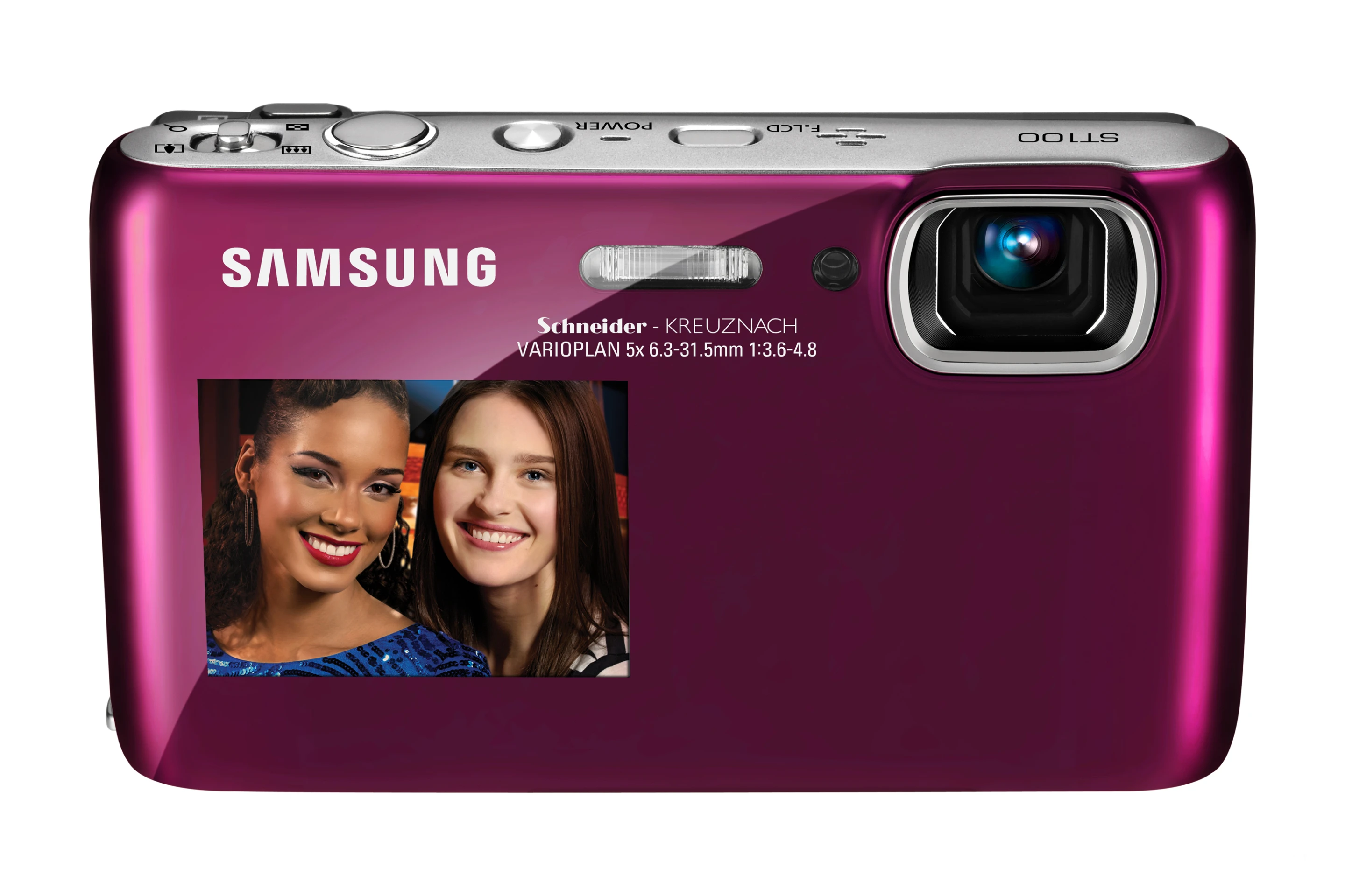 The ST100 has benefited from a front screen size upgrade, activated by a single touch