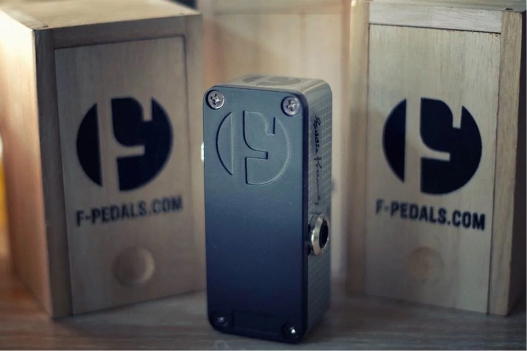 Each F-Pedal will be shipped in a stylish, wine-bottle-style wooden box