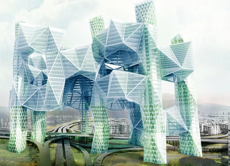 Honorable Mention - Skyvillage For Los Angeles by Ziwei Song (United States)
