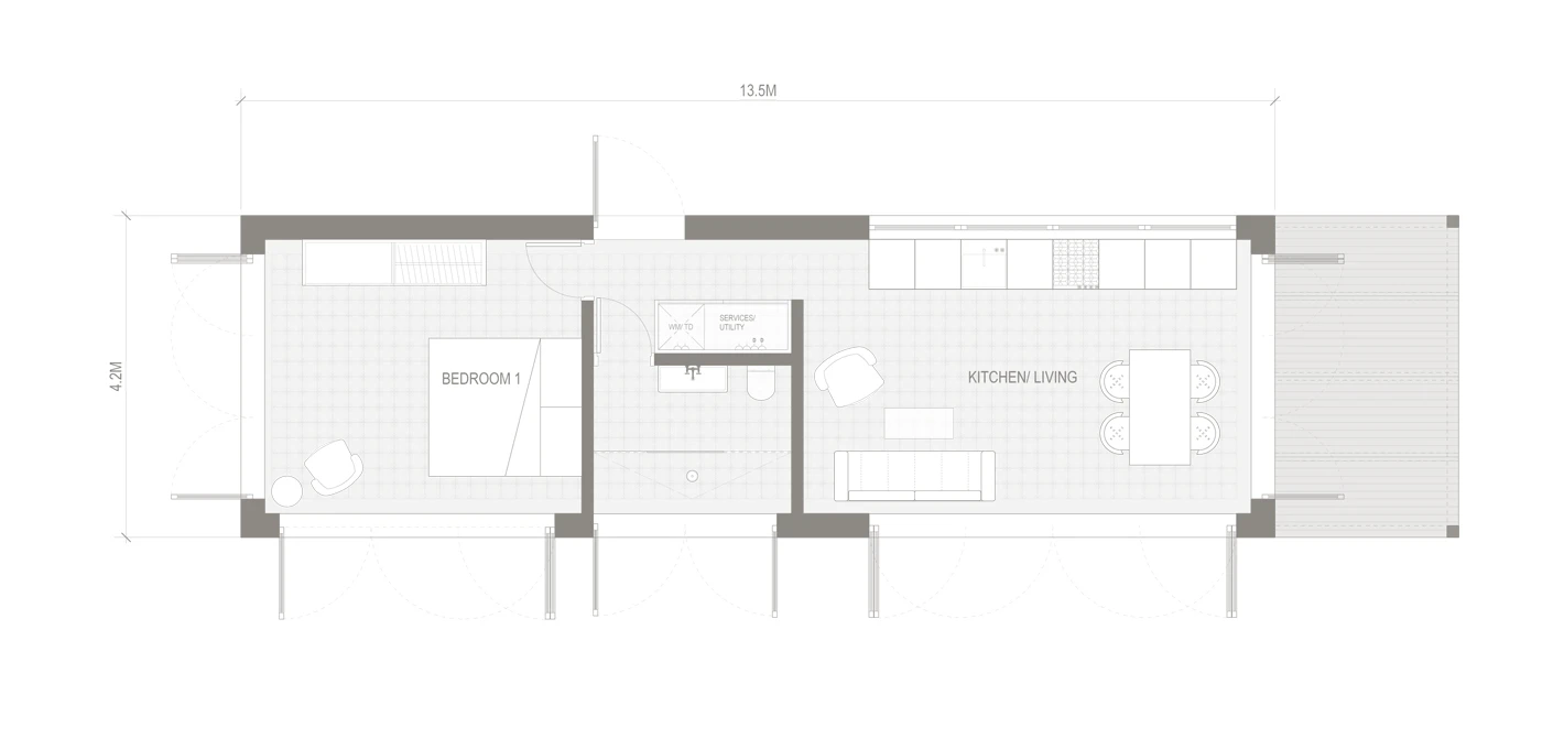 Big Box 1 Bedroom floor plan
