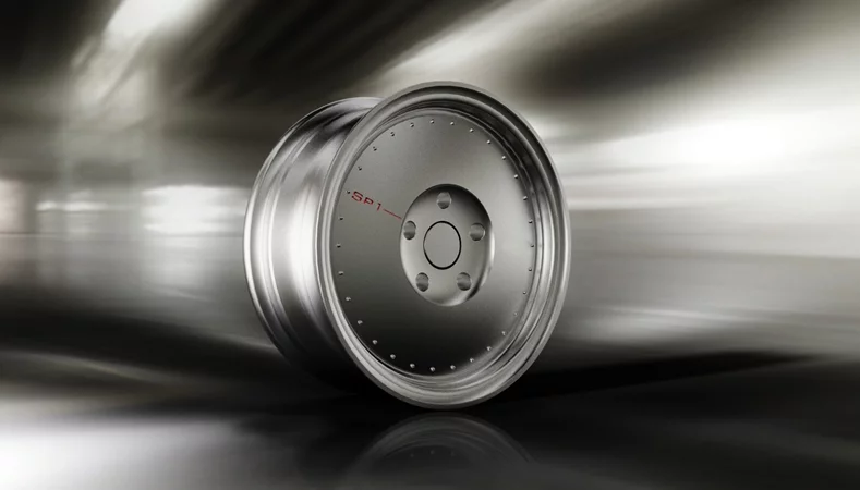 The wheel styling of the Morgan SP1