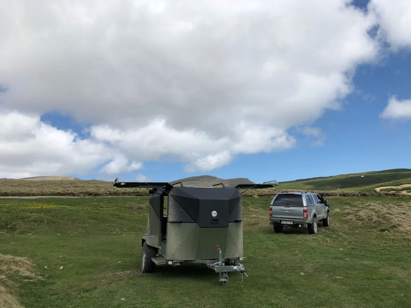 The FIM's three lift-up doors give it a unique look when it's open (the second gull-wing side door is an option)