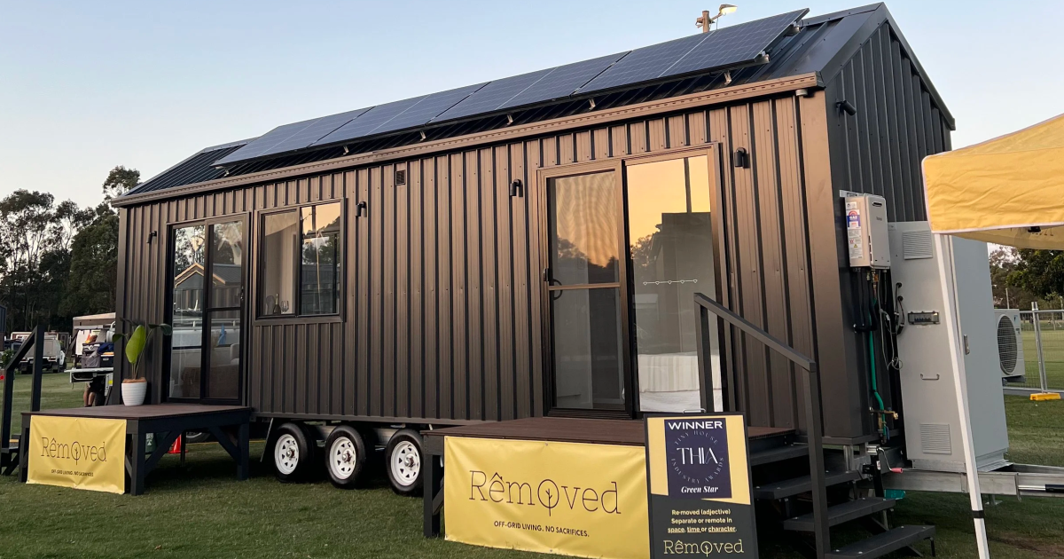 Spacious tiny house skips loft living for single-floor comfort