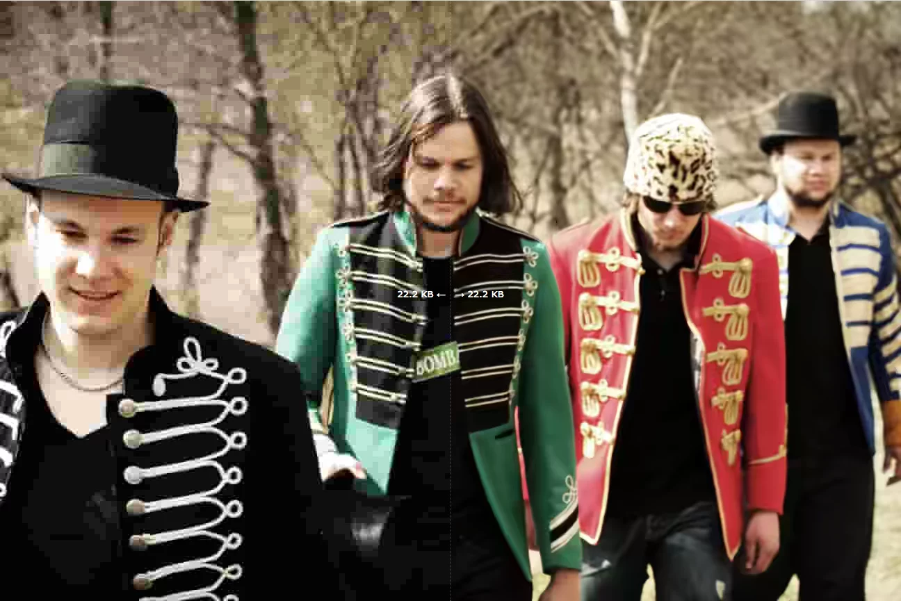 Heavily compressed JPEG (left) and heavily compressed BPG (right)