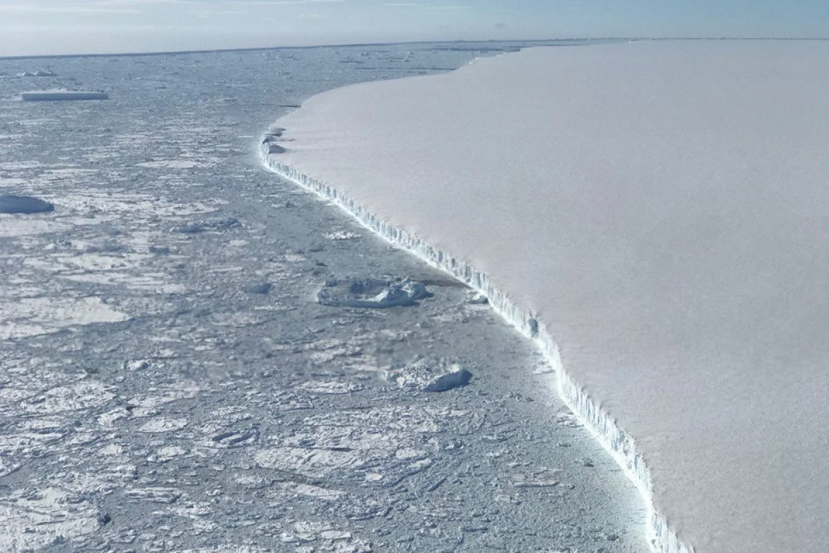 The western edge of iceberg A68