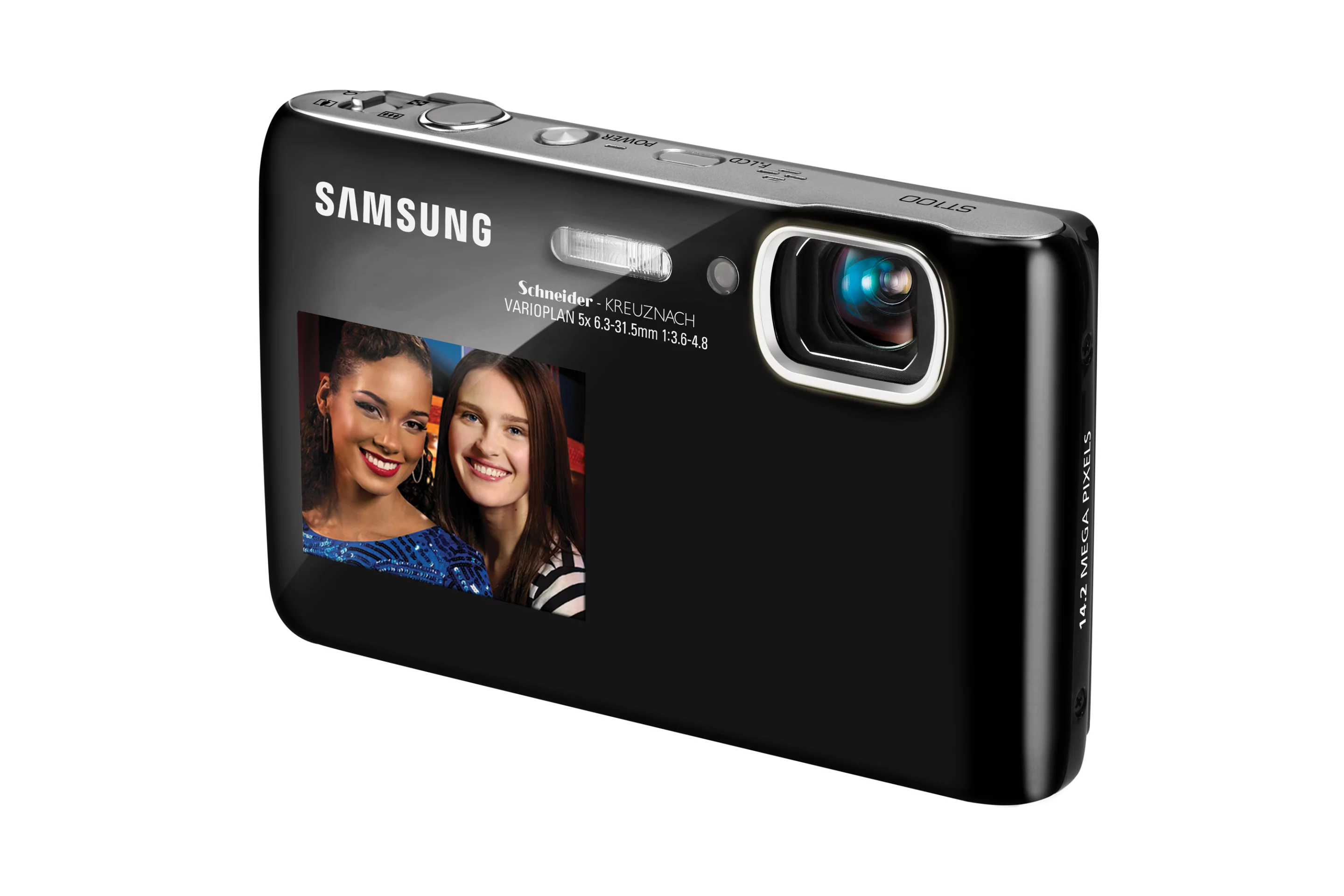 The ST100 features an internal 35mm equivalent, 5x optical zoom Schneider KREUZNACH lens