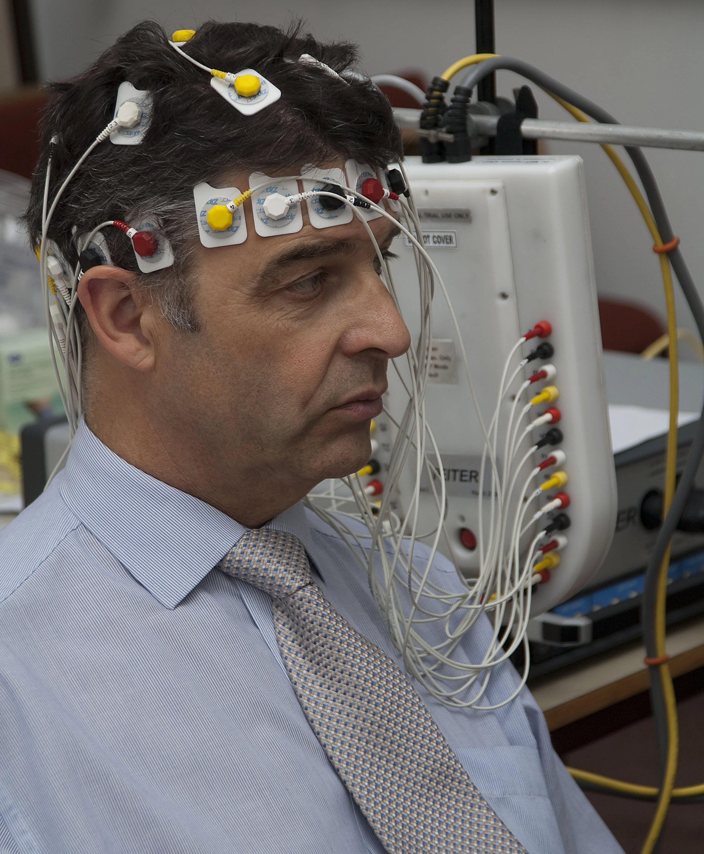 fEITER being used on Professor Hugh McCann, one of the Principle Investigators for the trial
