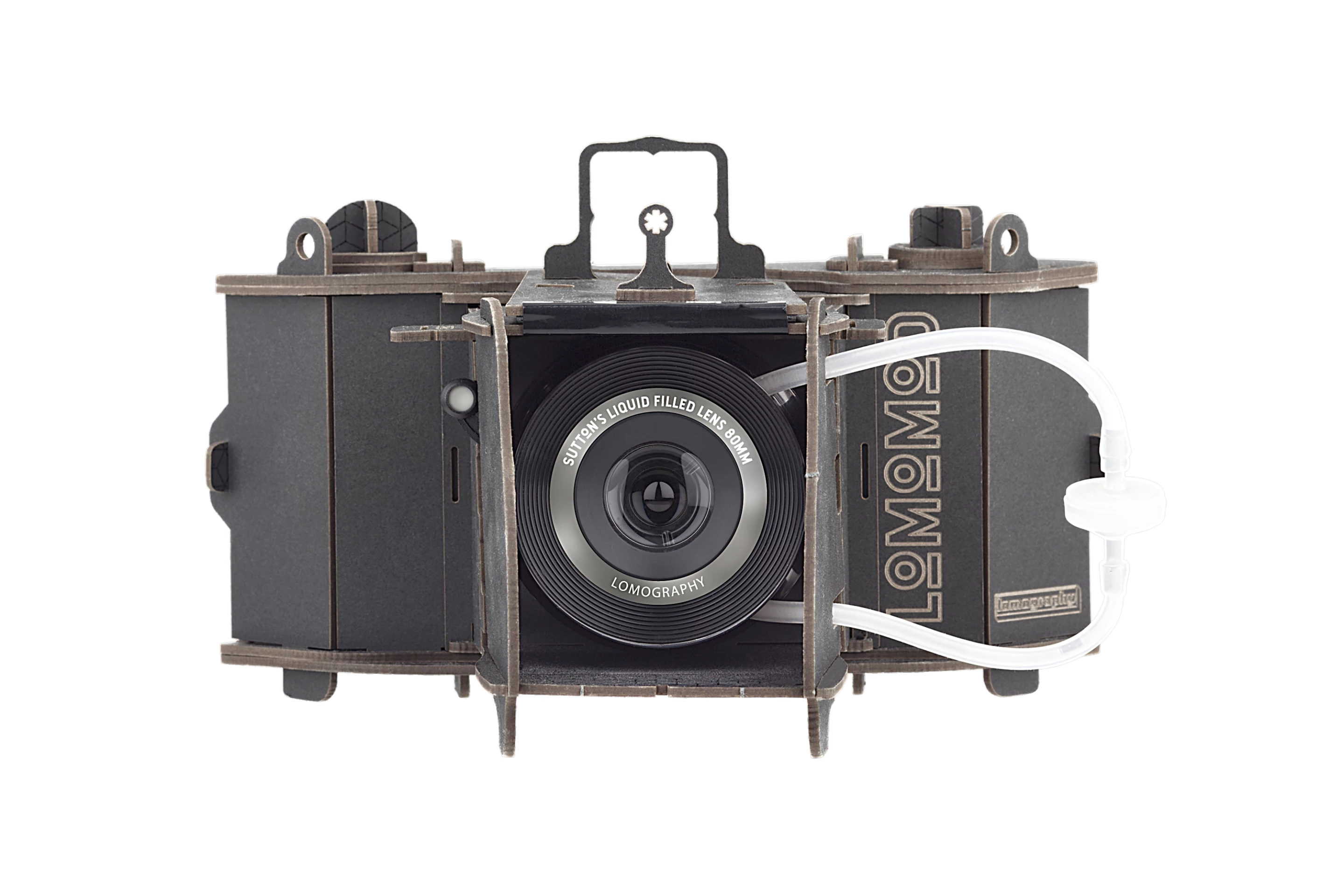 The LomoMod No. 1 medium-format camera with Sutton liquid-filled lens out front