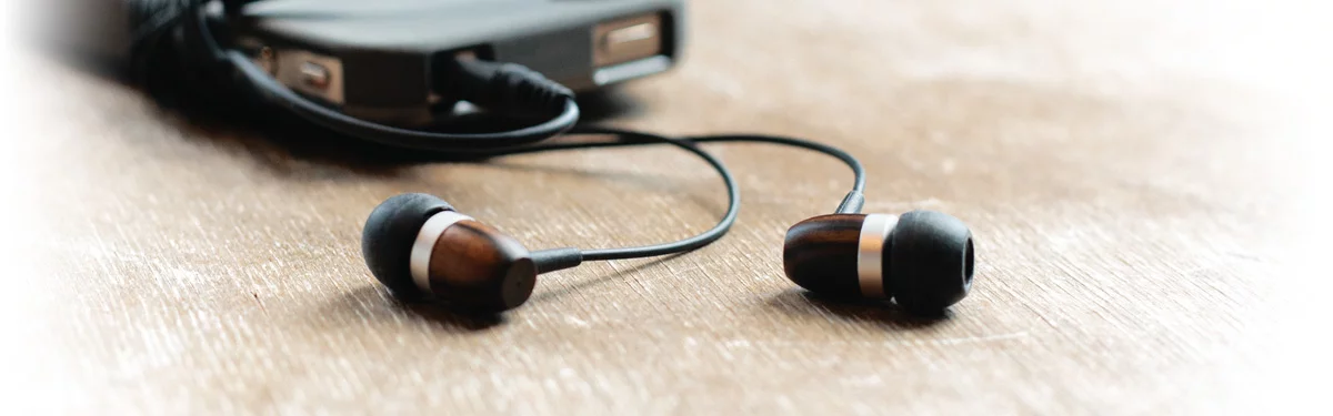 The WoodTones Earbuds from Griffin Technologies feature housing made from reclaimed wood, which gives each set a look all its own and is claimed to improve the audio