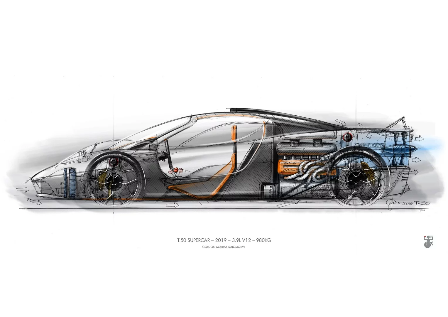 The T.50 will be Gordon Murray's 50th design, but his first car as a manufacturer