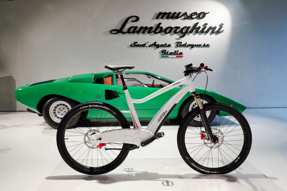 The e-bikes were announced at the Lamborghini museum in Sant’Agata Bolognese