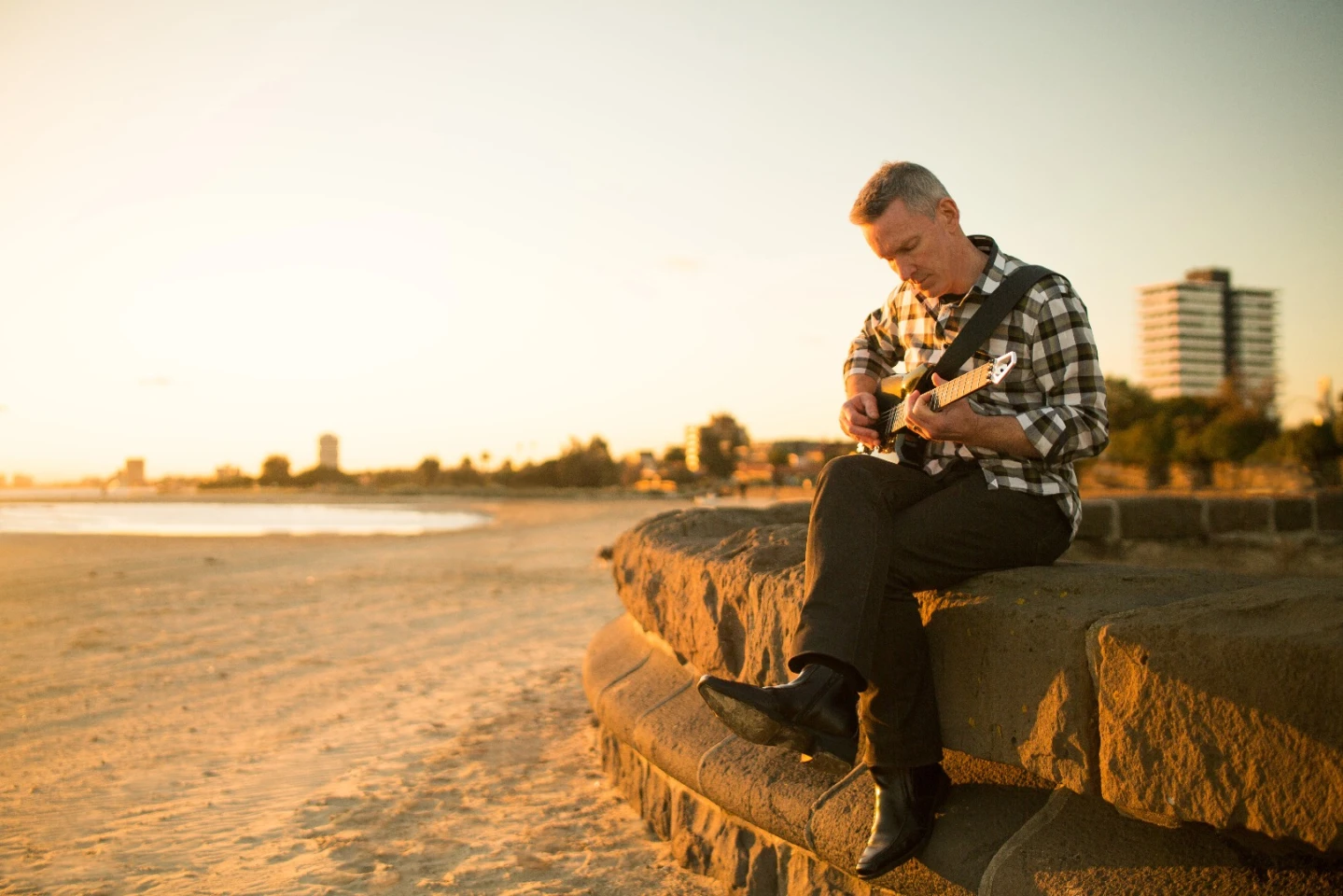 The Fusion Guitar's inventor, Melbourne, Australia-based designer and guitarist Dave Auld