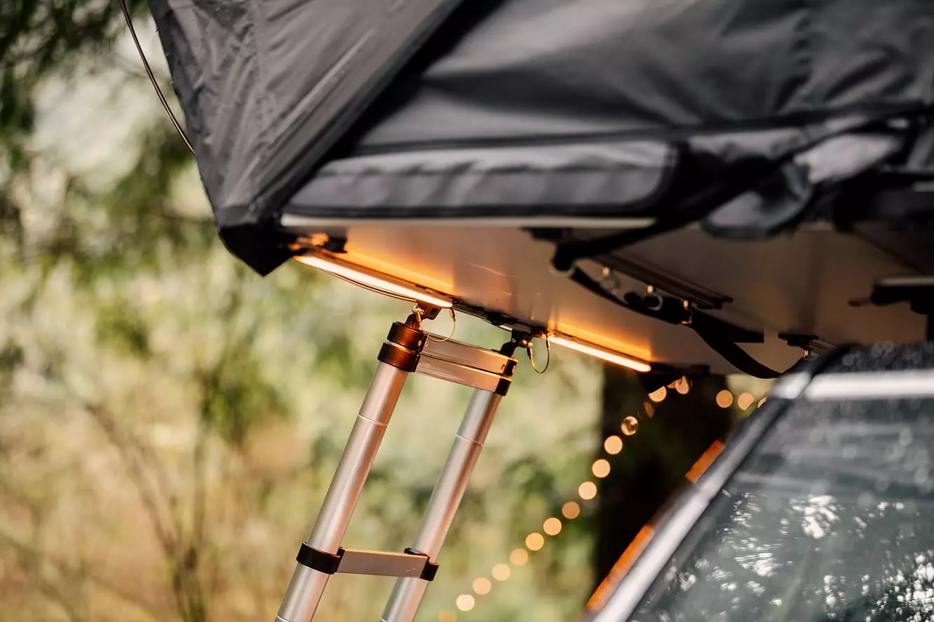 Included LED light strips around the ladder make for safer ascents and descents in the dark