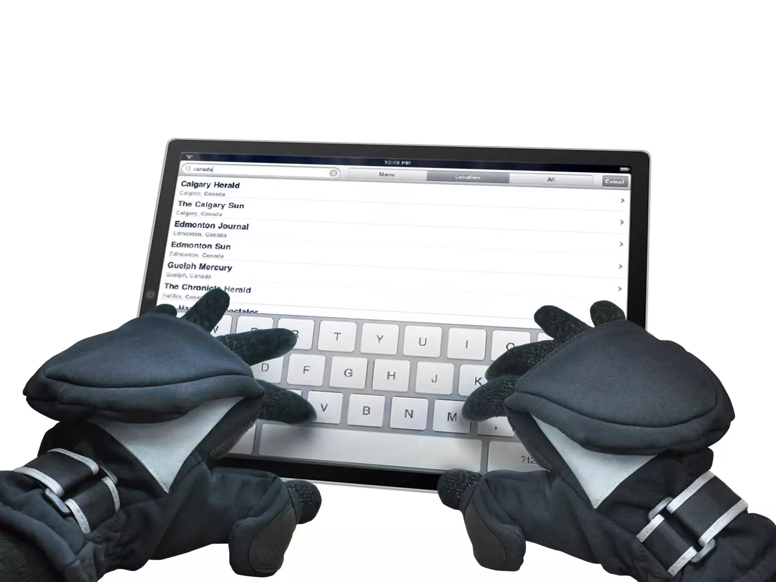 ISGLOVES are mittens with ends that fold back, to expose conductive inner gloves that can be used with capacitive touchscreen devices