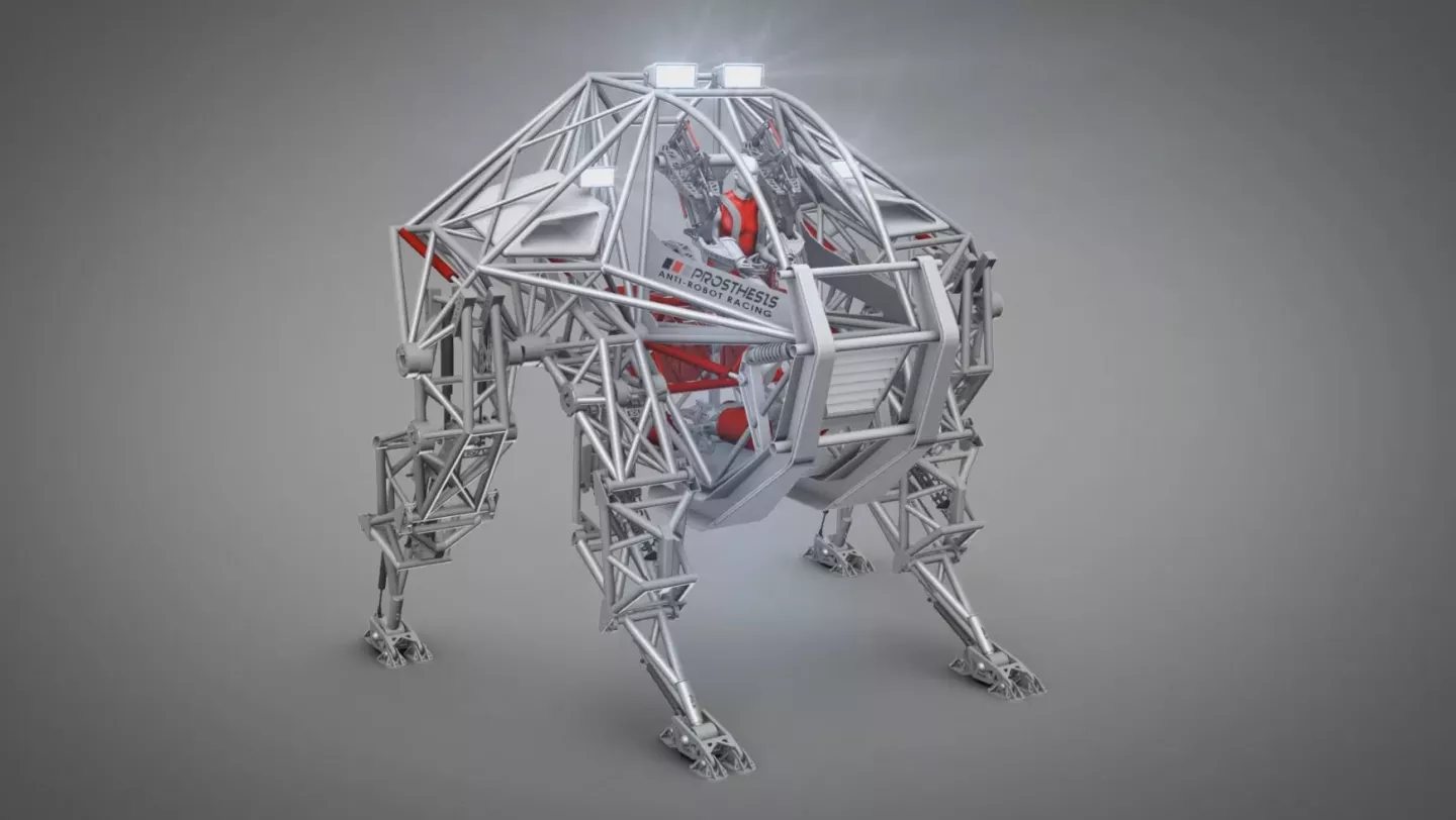 Prosthesis will stand 5m (16 ft) tall and weight 3,500 kg (7,700 lb) (Image: Anti-Robot)