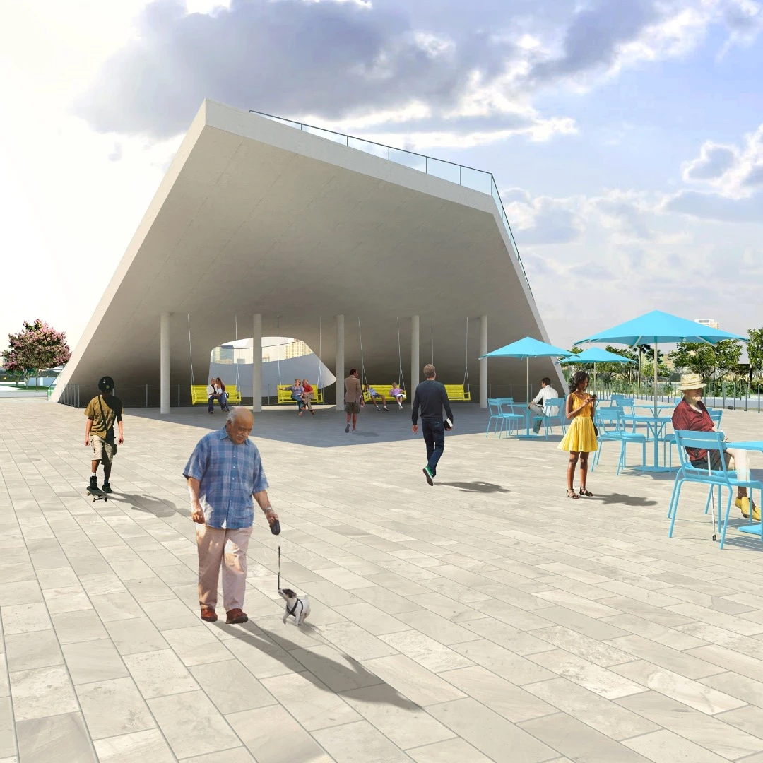 The Pier-Park will have shaded seating areas