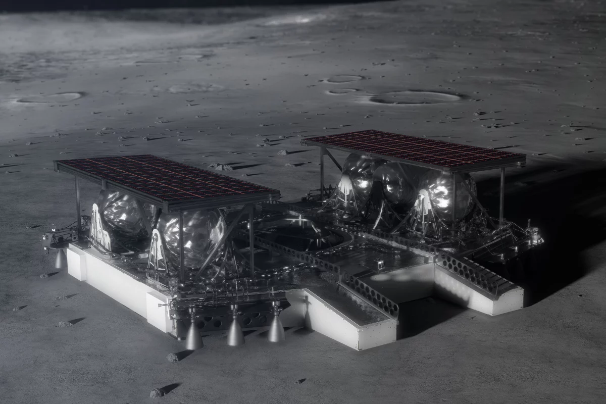 Illustration depicting the mid-sized lander on the lunar surface