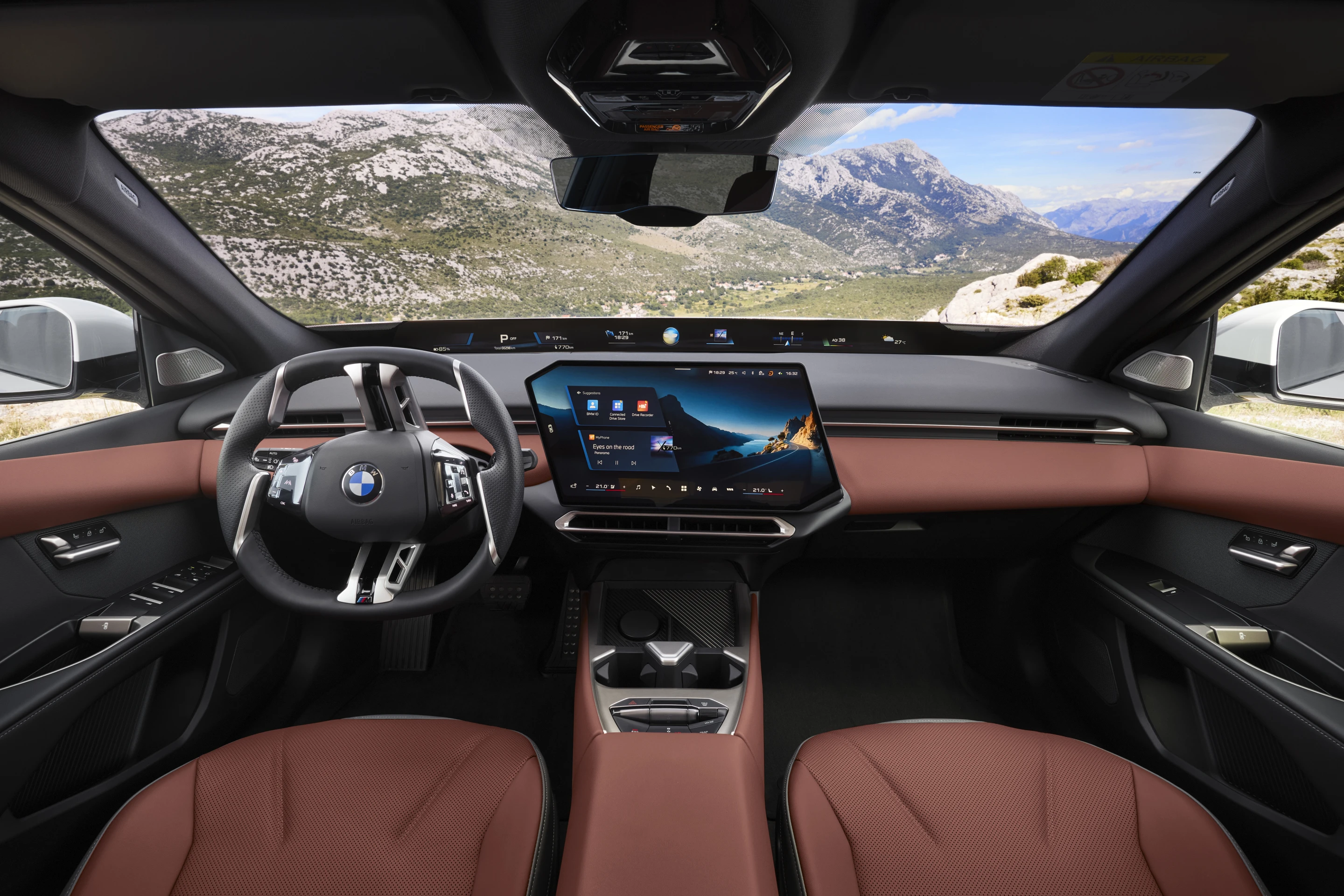 The panoramic iDrive display projects information directly into the driver's line of sight