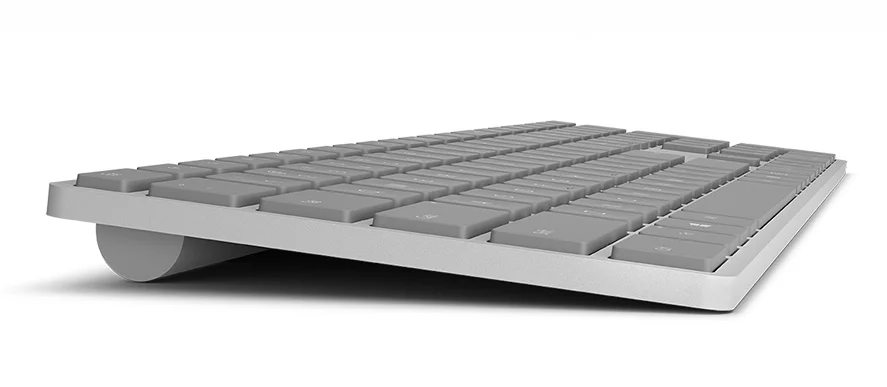 The Modern Keyboard with Fingerprint ID can be connected to a device either with a wire or wirelessly via Bluetooth