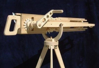 This incredible rubberband machine gun costs US$395 from Backyardartillery.com