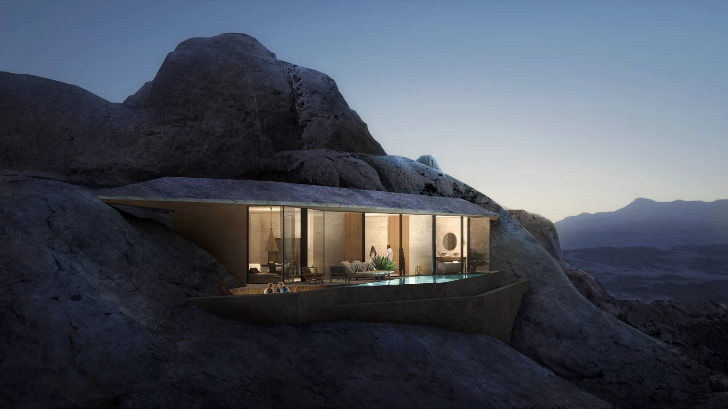 The rock excavated from the site will be used to help create the hotel suites