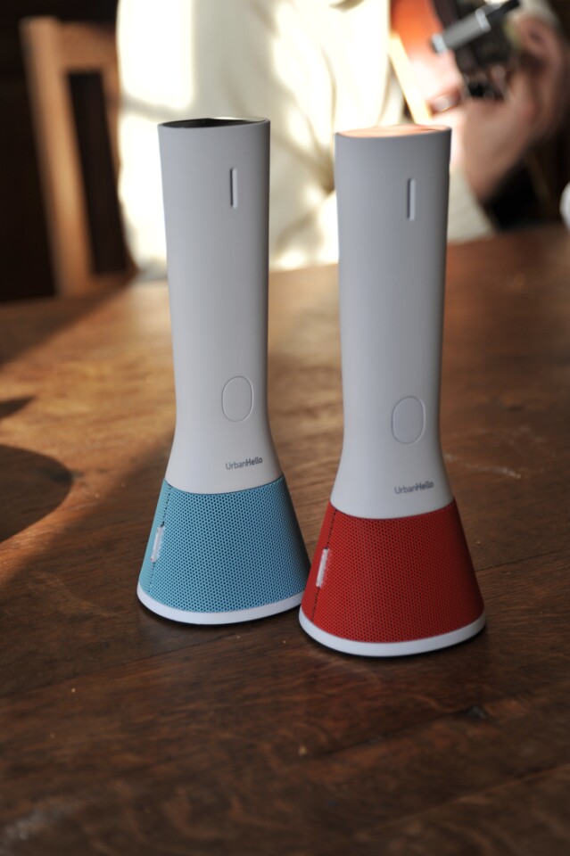 When placed on a table, the Home Phone uses patented technology to automatically switch to hands-free operation
