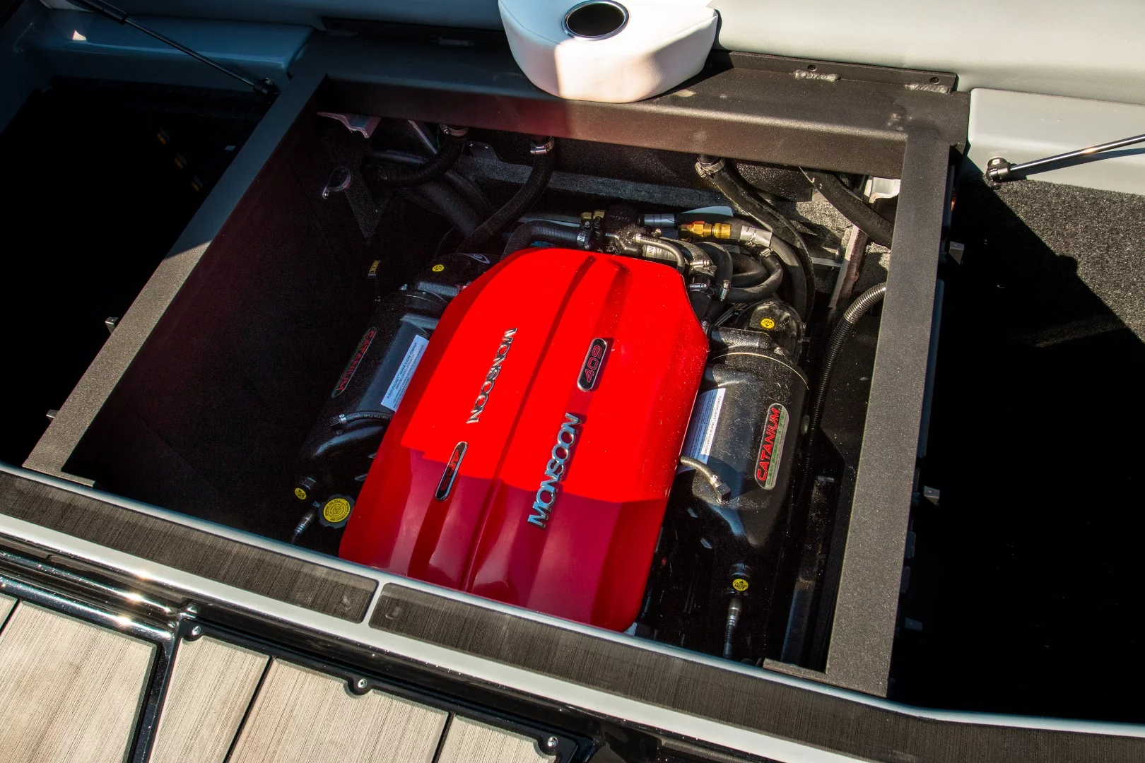 The 2019 Axis A24 inboard Chevy small block. It's almost too pretty to be hidden away.