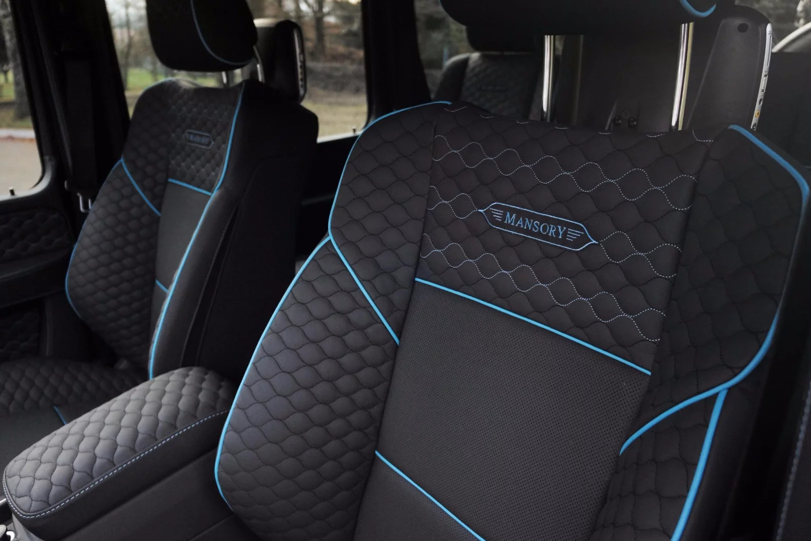 Body-matched trim and Mansory logos