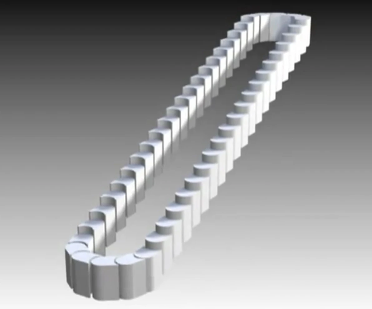 The Levytator allows curved modules to be placed in a continuous loop