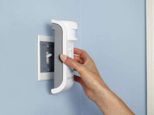 The Lights Out AutoSwitch mounts over existing toggle switches