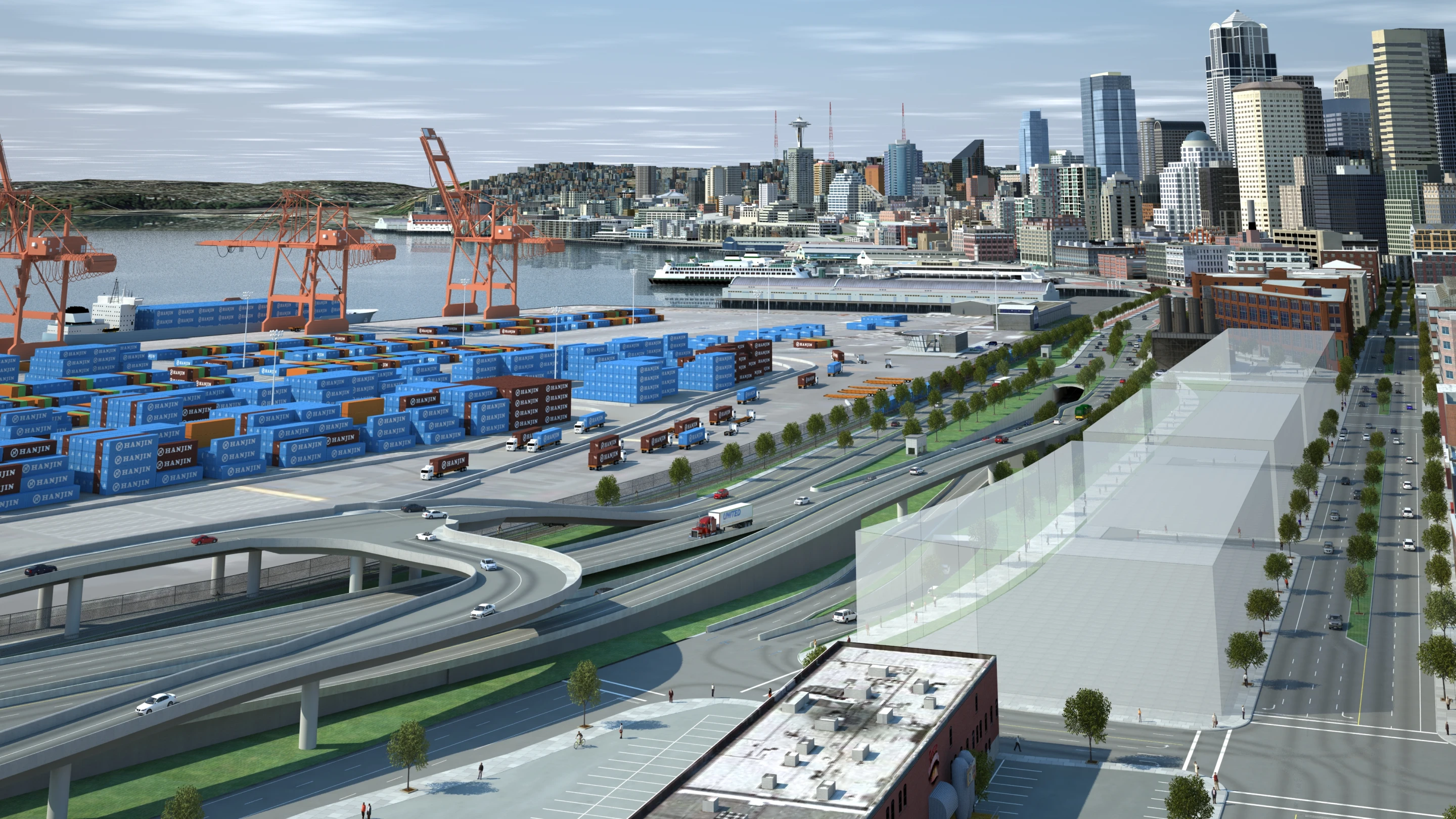 Artist's concept of the new Alaskan Way made possible by the tunnel (Image: WSDOT)