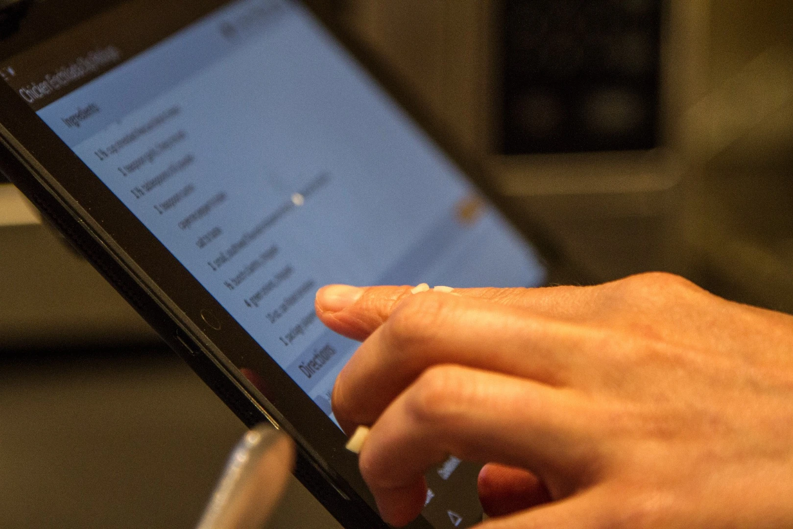 Using the tablet while cooking is as straightforward as you'd expect
