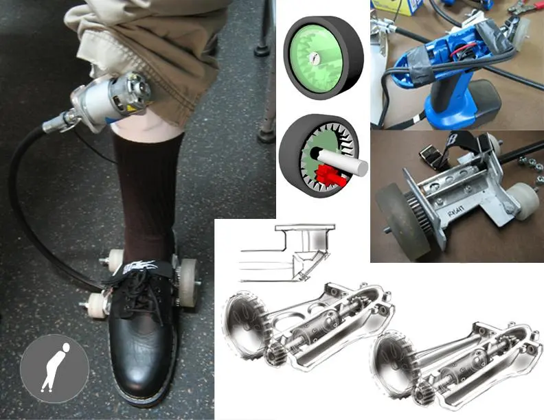 Strapping an electric motor to the leg is not an ideal solution but at least proves the concept works