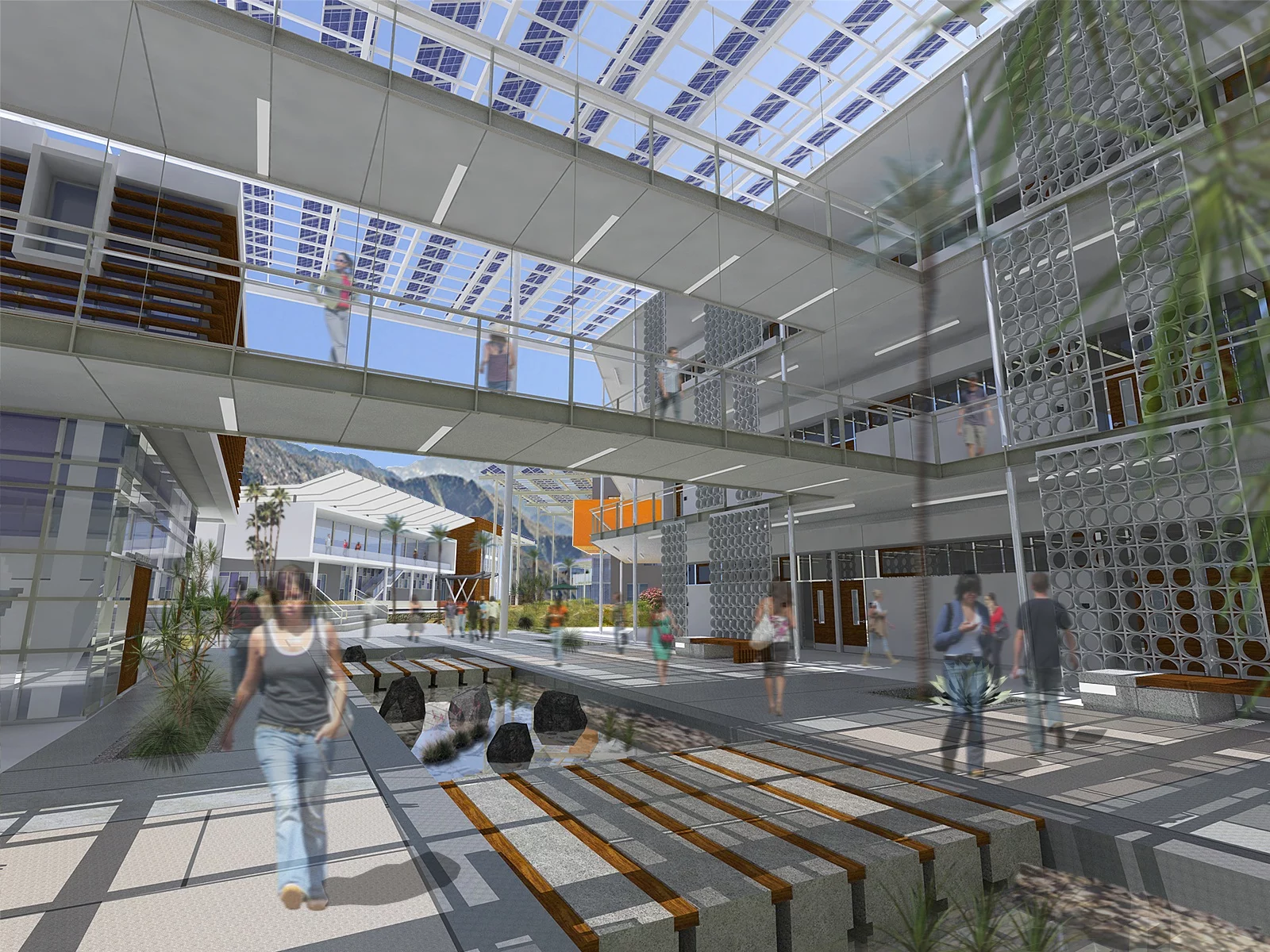 Visualization of a new courtyard at the campus (Image copyright HGA Architects and Engineers)