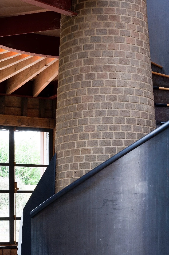 Detail of the stone chimney