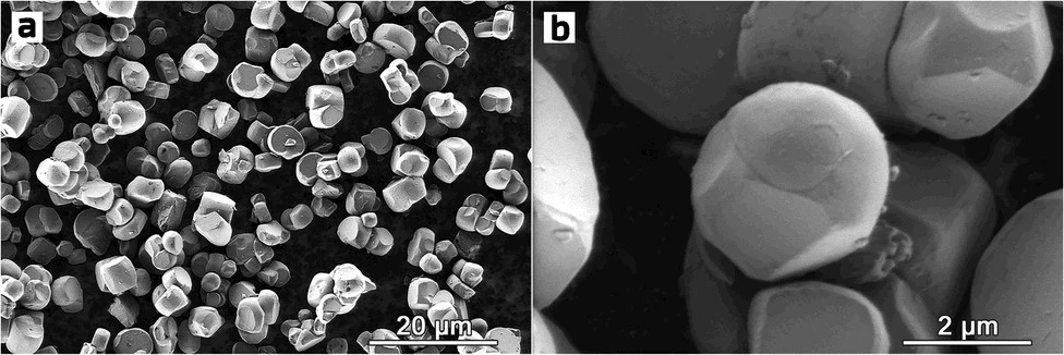 Microscopic images of the spherical particles making up a promising new battery electrode