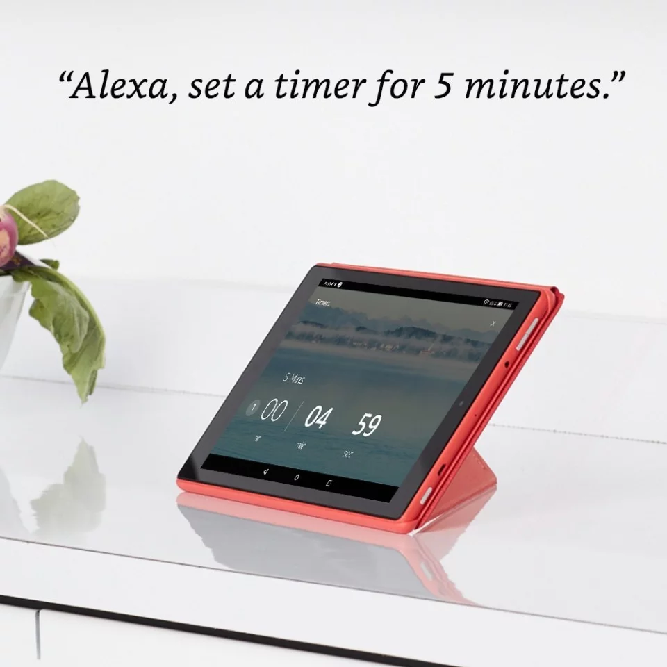 Rather than hold down the home button to activate Alexa, the new Fire HD 10 can trigger the functionality by just saying Alexa's name