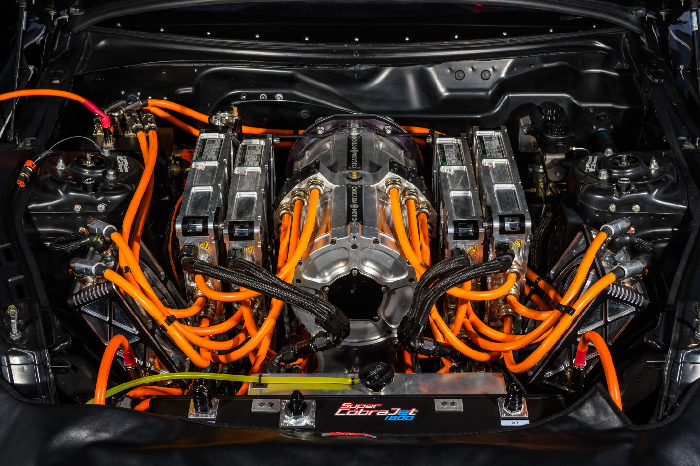 The Mustang Super Cobra Jet 1800 has the same motor drive as the Cobra Jet 1400, but with a lighter battery pack and a new transmission.