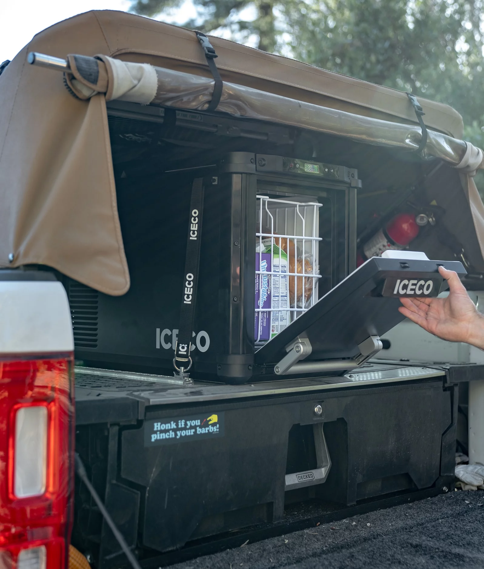 No need to spend time unloading that entire fridge and everything on it; simply drop and grab