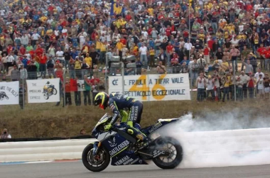 Still a big kid at heart, Valentino celebrates his ninth win