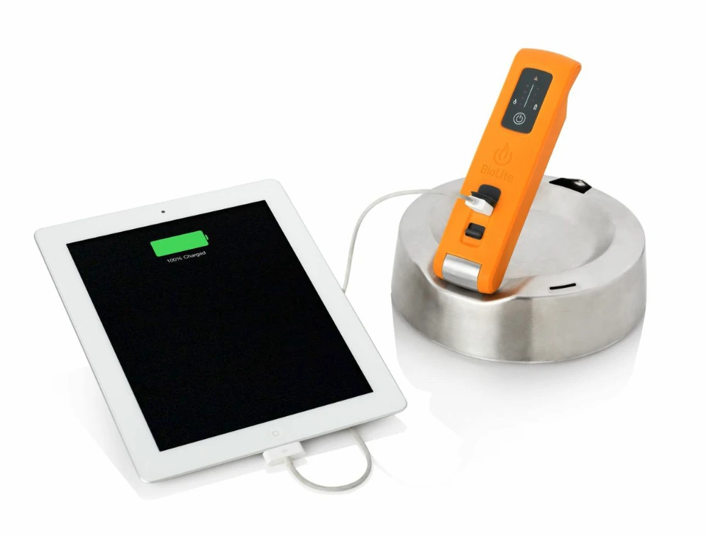 The BioLite KettleCharge can be used to charge smartphones and tablets