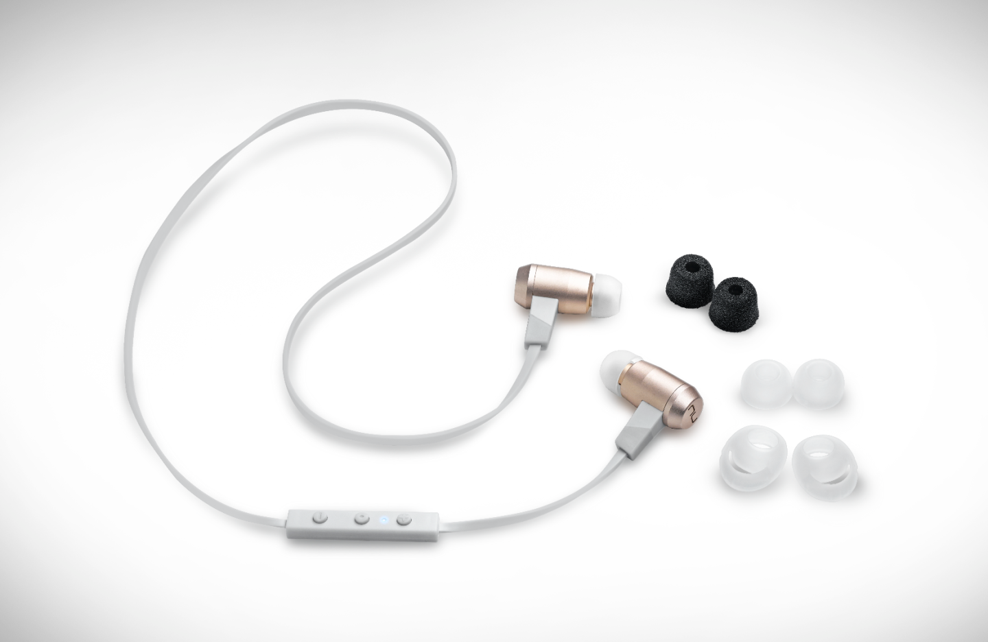 The Optoma NuForce BE6 Bluetooth earphones are available in gold or gray