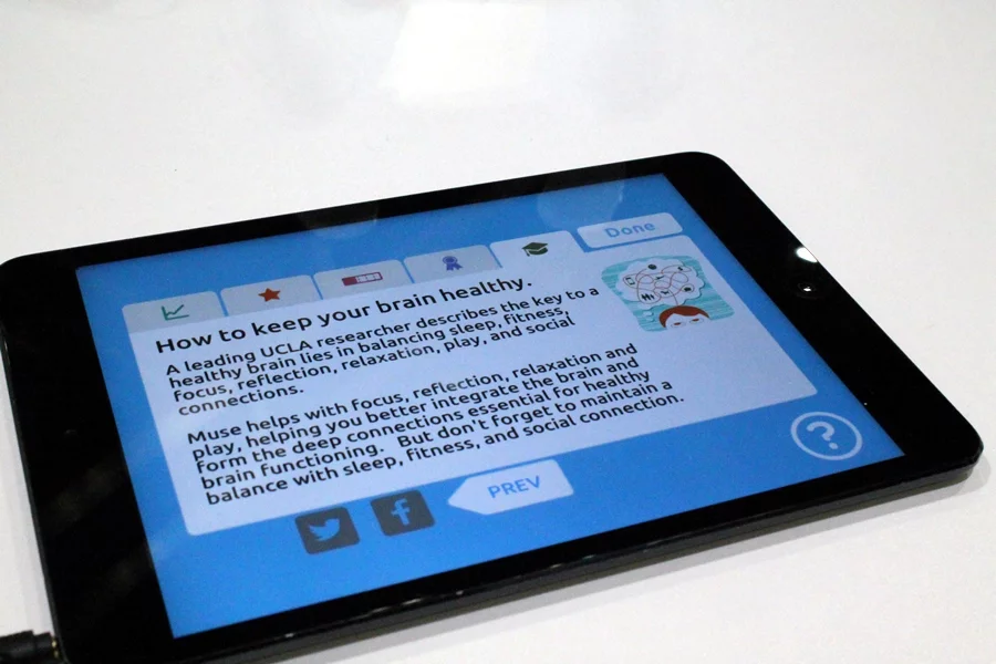 The Muse headband Calm app also provides tips for a achieving a calm and focused mind (Photo: Stu Robarts/Gizmag.com)